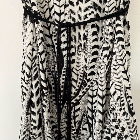 Firetrap Black White Abstract Pattern Sleeveless Draped Skirt Maxi Dress - Picture 6 of 13